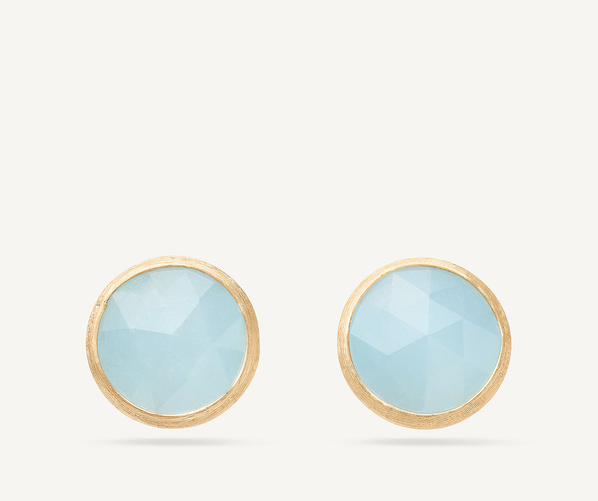 18K Yellow Gold Aquamarine Medium Stud Earrings Marco Bicego