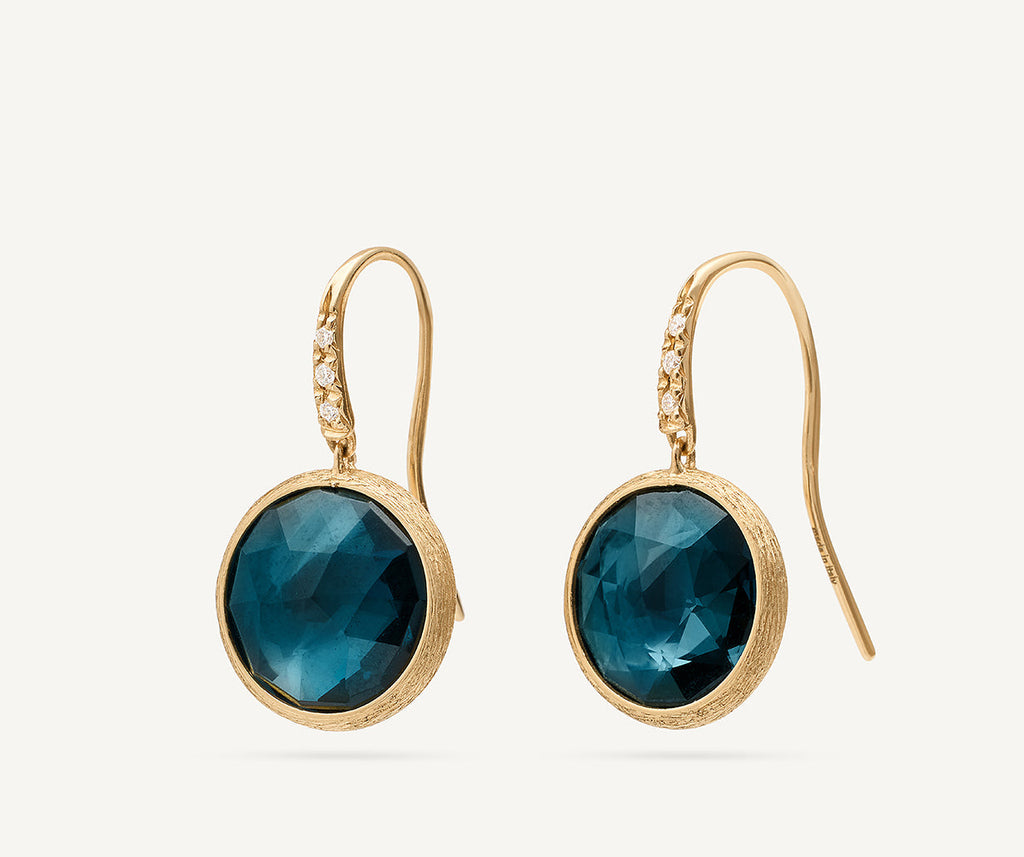18K Yellow Gold London Blue Topaz Drop Earrings with Diamonds OB1739-AB_TPL01_Y_02