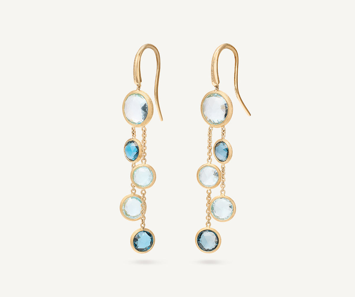 MARCO BICEGO ゴールド ドロップ型 イヤリング 18K Yellow Gold Mixed Topaz 2-Strand Earrings – Marco Bicego