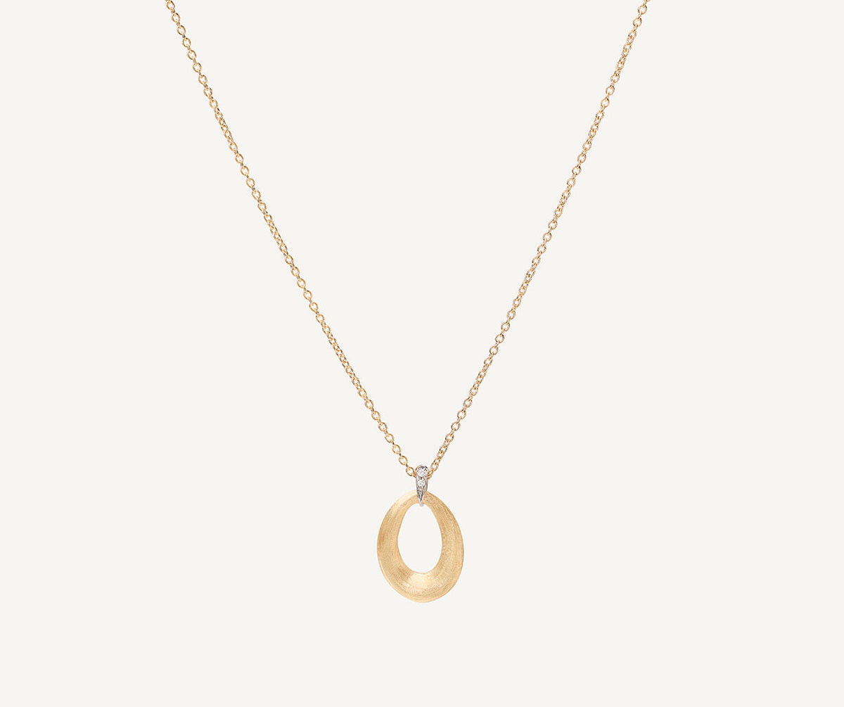 18K Yellow Gold and Diamond Loop Pendant