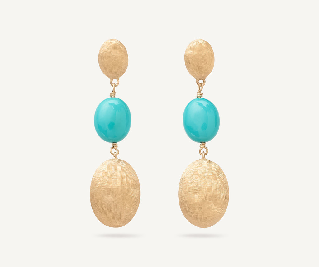 SIVIGLIA 18K Yellow Gold Drop Earrings with Turquoise OB1857_TU01_Y_02