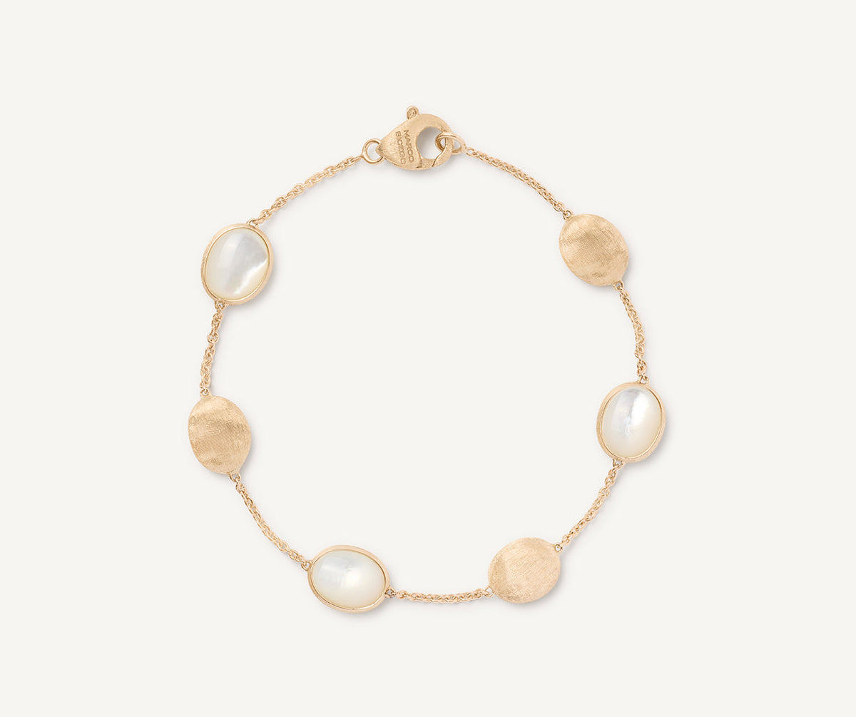18K Yellow Gold Bracelet with Mother of Pearl | Siviglia