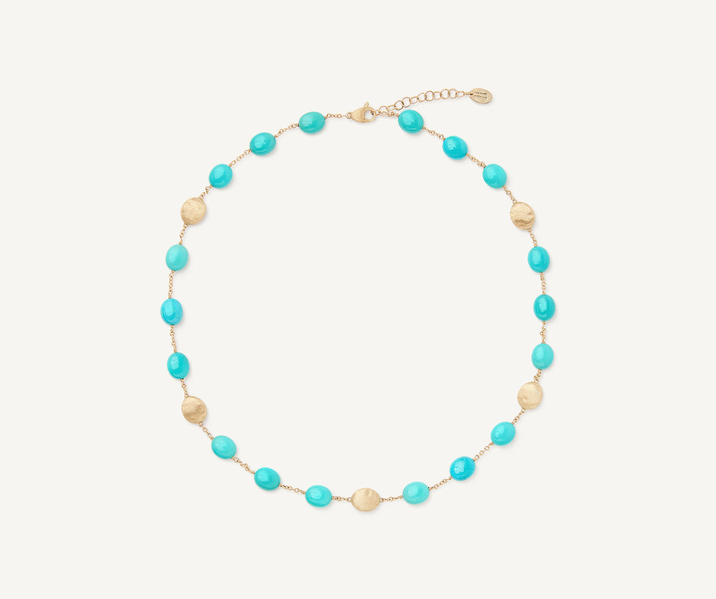 SIVIGLIA 18K Yellow Gold Necklace with Turquoise, Short CB2769_TU01_Y_02