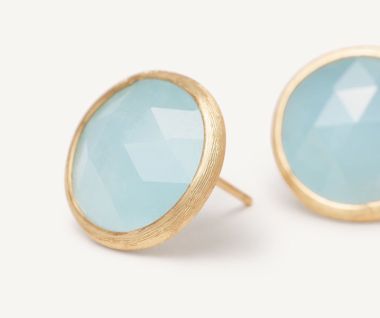 18K Yellow Gold Aquamarine Medium Stud Earrings Marco Bicego