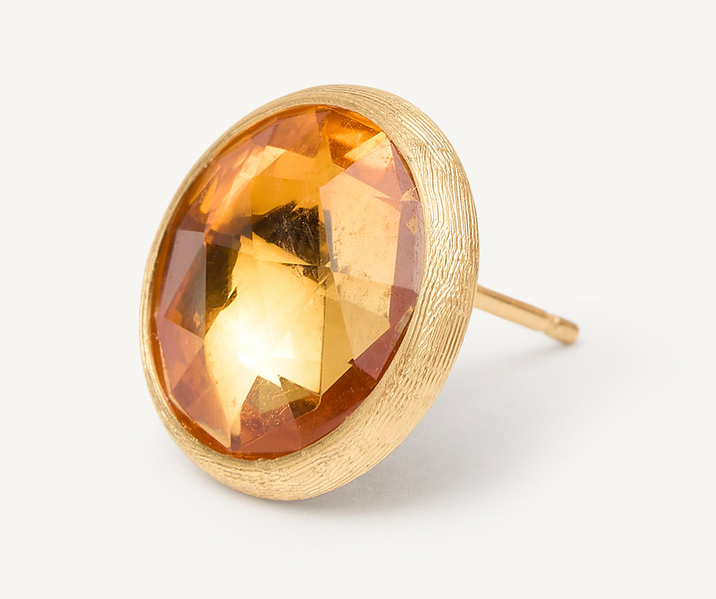 18K Yellow Gold Citrine Medium Stud Earrings OB1739_QG01_Y_02