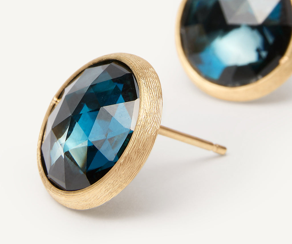 18K Yellow Gold London Blue Topaz Medium Stud Earrings OB1739_TPL01_Y_02
