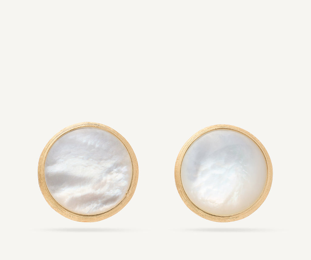 18K Yellow Gold Mother of Pearl Medium Stud Earrings OB1739_MPW_Y_02