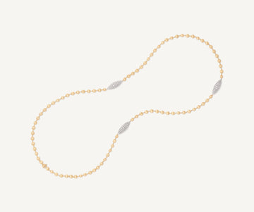 AFRICA 18K Yellow Gold Bead Long Necklace With Diamond Elements CB2818_B_YW_Q6