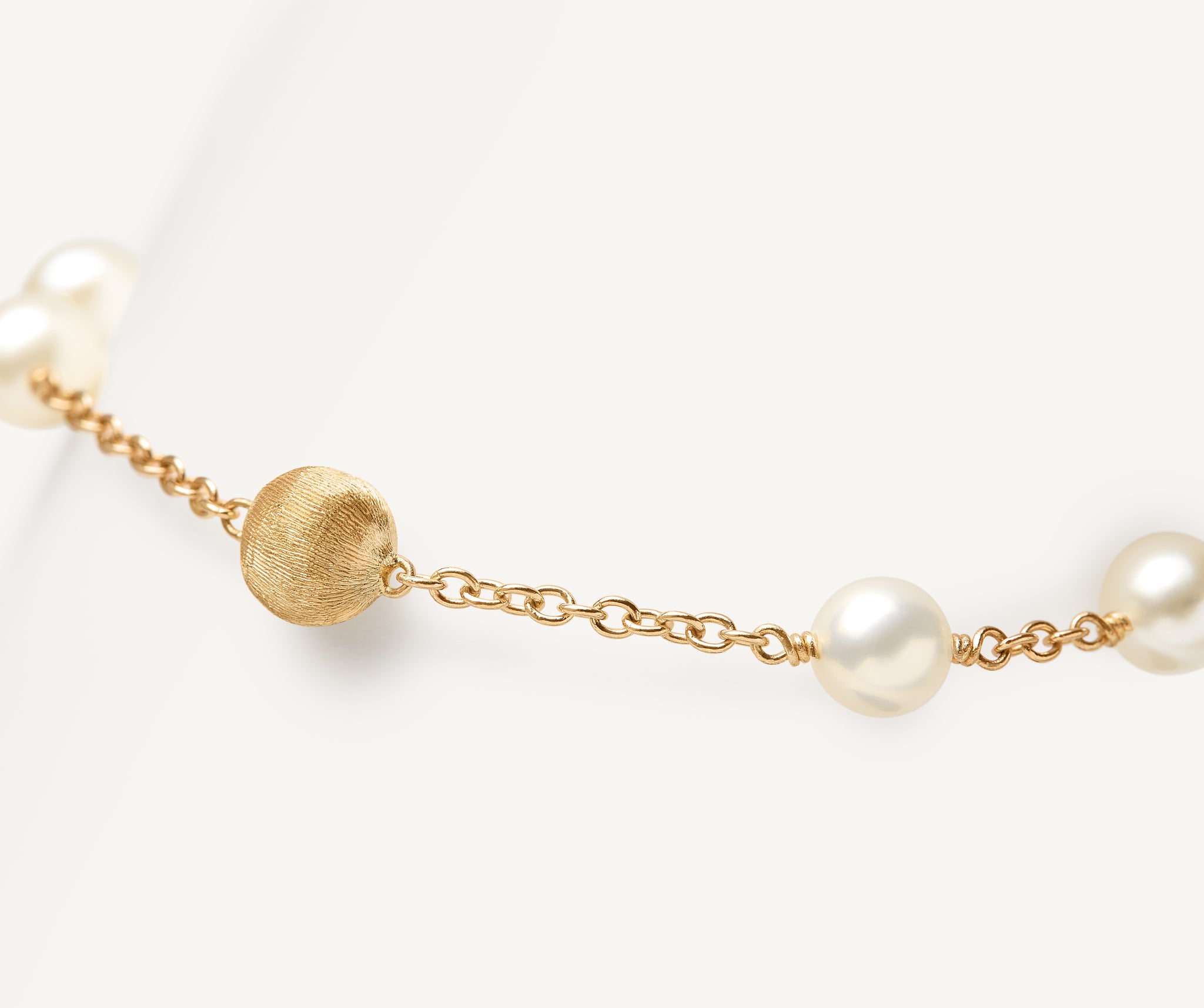 18K Yellow Gold Bracelet with Pearls, 7.25