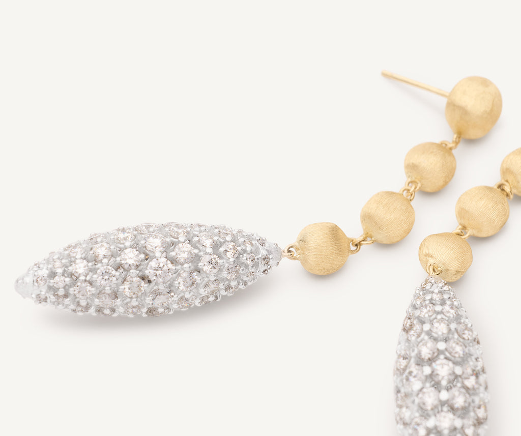 AFRICA 18K Yellow Gold Chandelier Earrings With Diamonds OB1875_B_YW_Q6