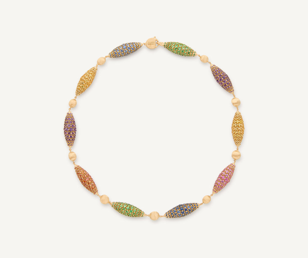 AFRICA 18K Yellow Gold Collar with Mixed Sapphire Pavé CB2822_ATTSZM_Y_02