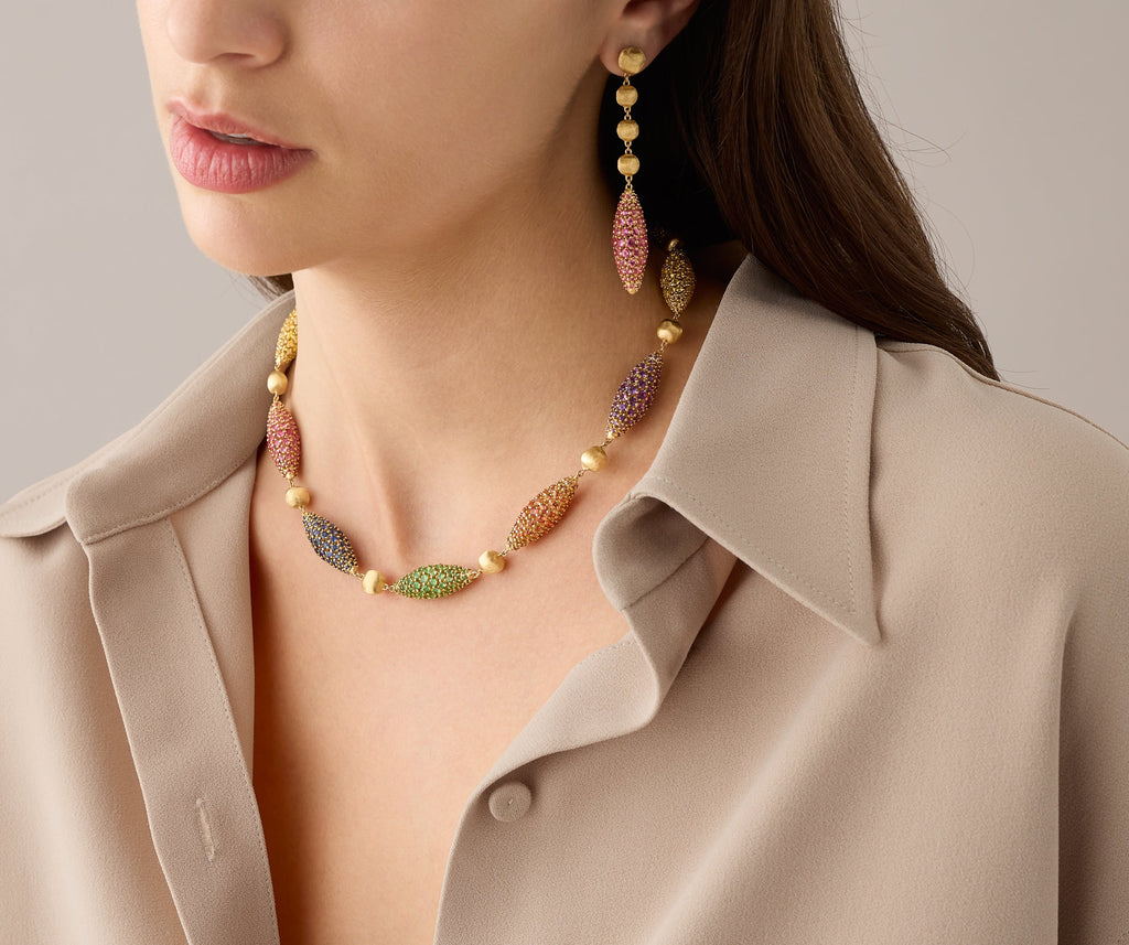 AFRICA 18K Yellow Gold Collar with Mixed Sapphire Pavé CB2822_ATTSZM_Y_02