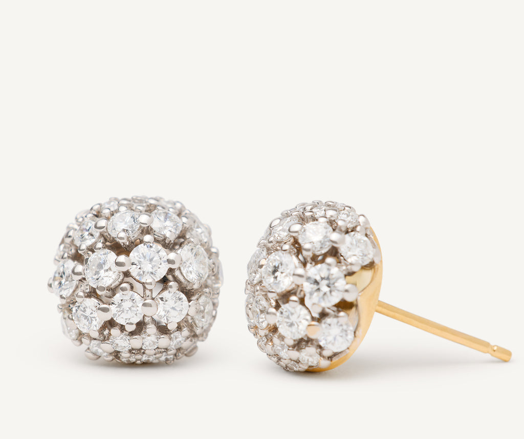 AFRICA 18K Yellow Gold Diamond Pavé Studs OB1935_B2_YW_Q6