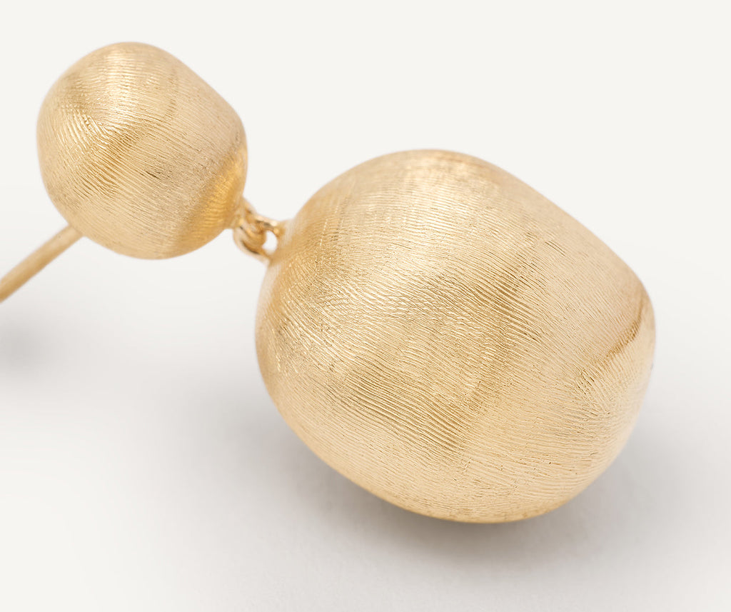 AFRICA 18K Yellow Gold Double Drop Earrings, Small OB921__Y_02