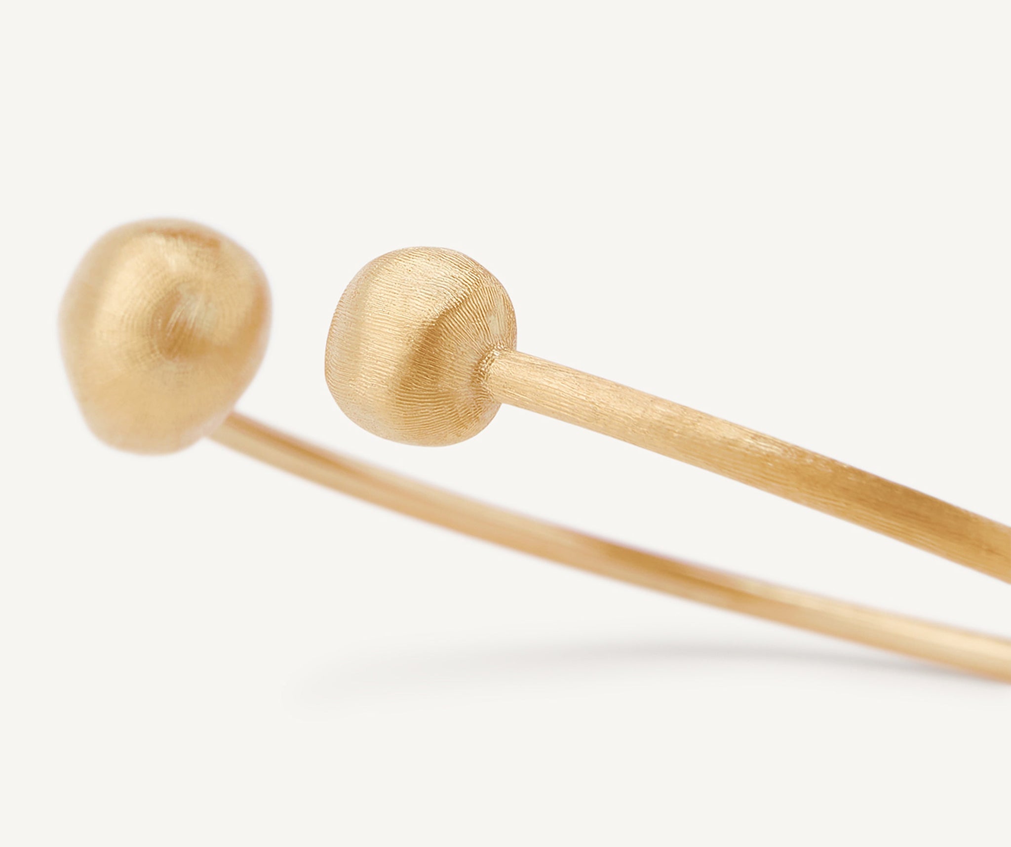 18K Yellow Gold Flexible Bangle with Small Beads | Africa