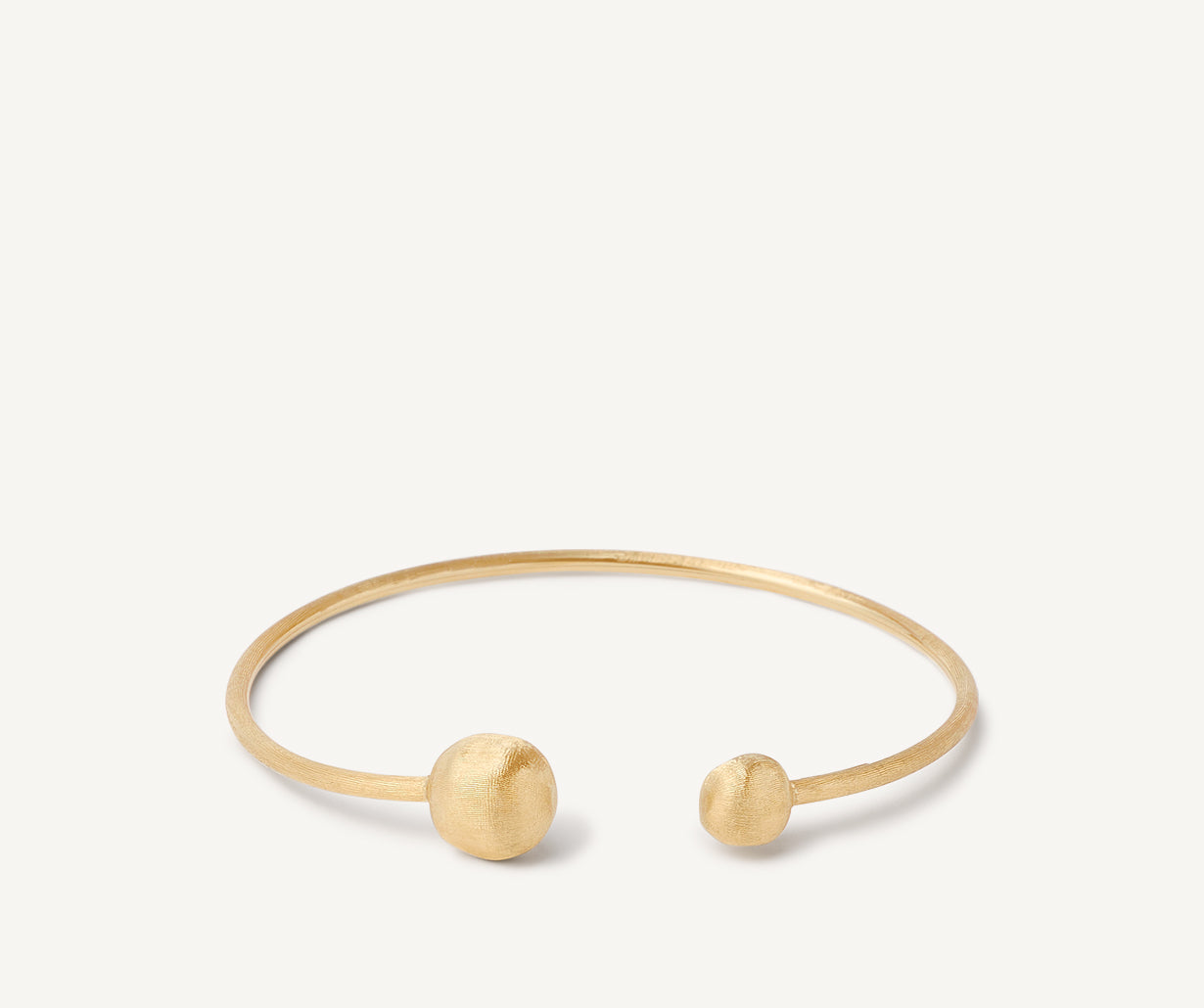 18K Yellow Gold Flexible Bangle with Small Beads | Africa