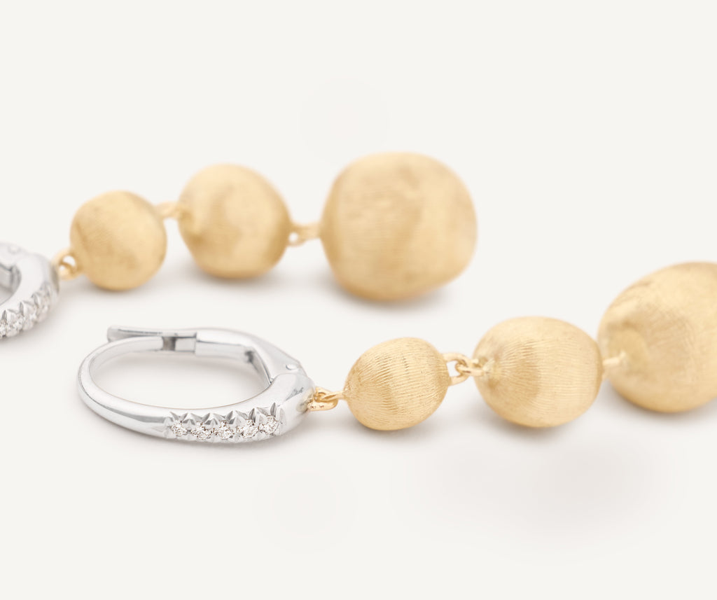 AFRICA 18K Yellow Gold Graduated Drop Earrings With Diamond Clip OB1885-M_B_YW_Q6