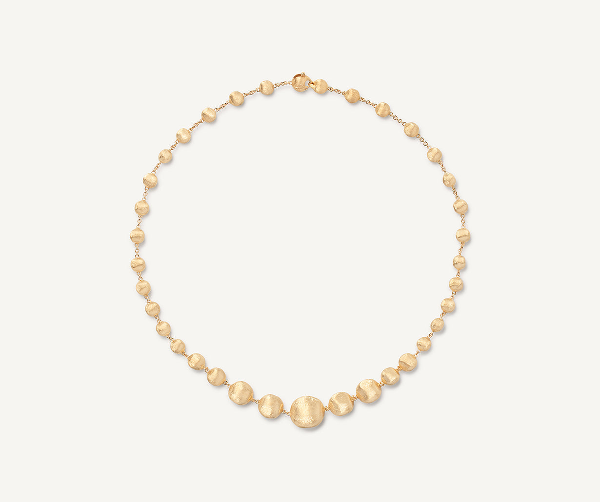 18K Yellow Gold Bead Graduated Necklace, 16.75
