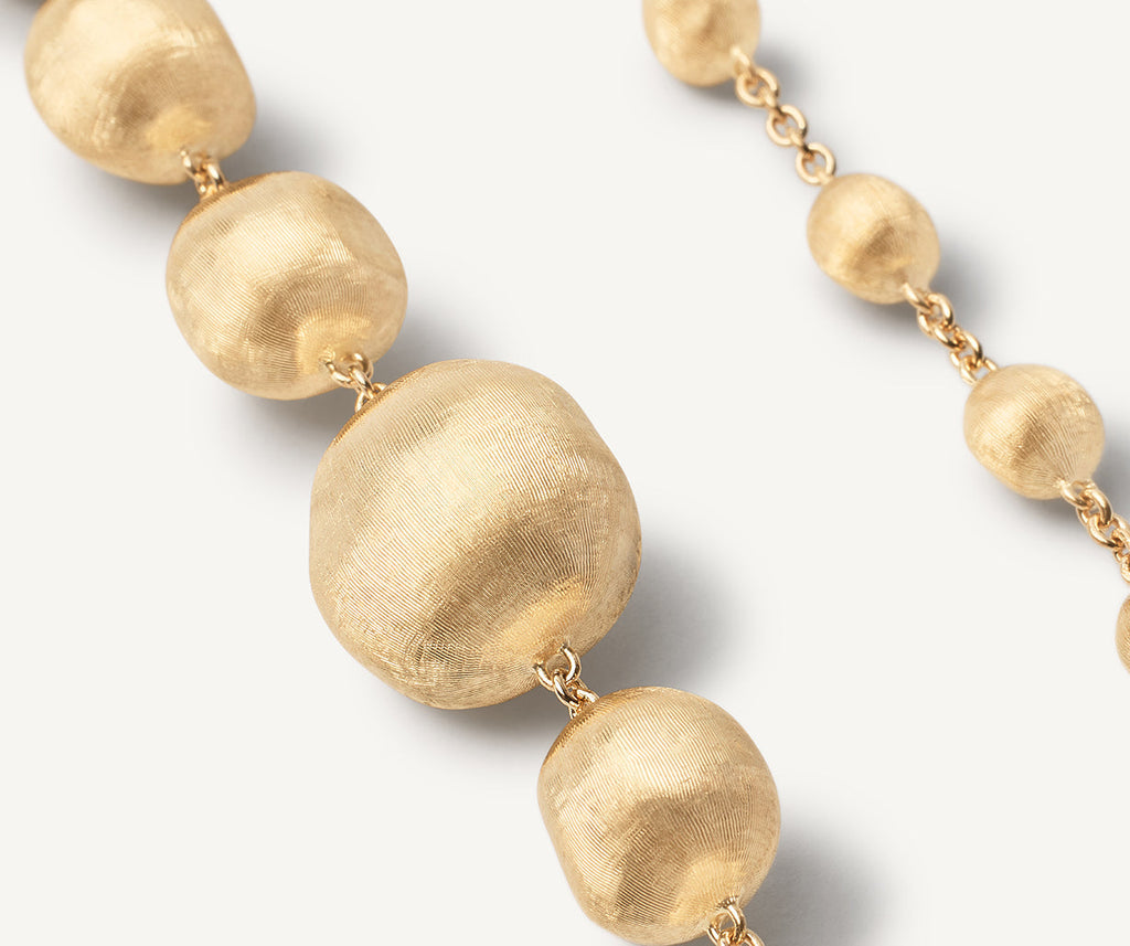 AFRICA 18K Yellow Gold Graduated Necklace, Long CB1417__Y_02