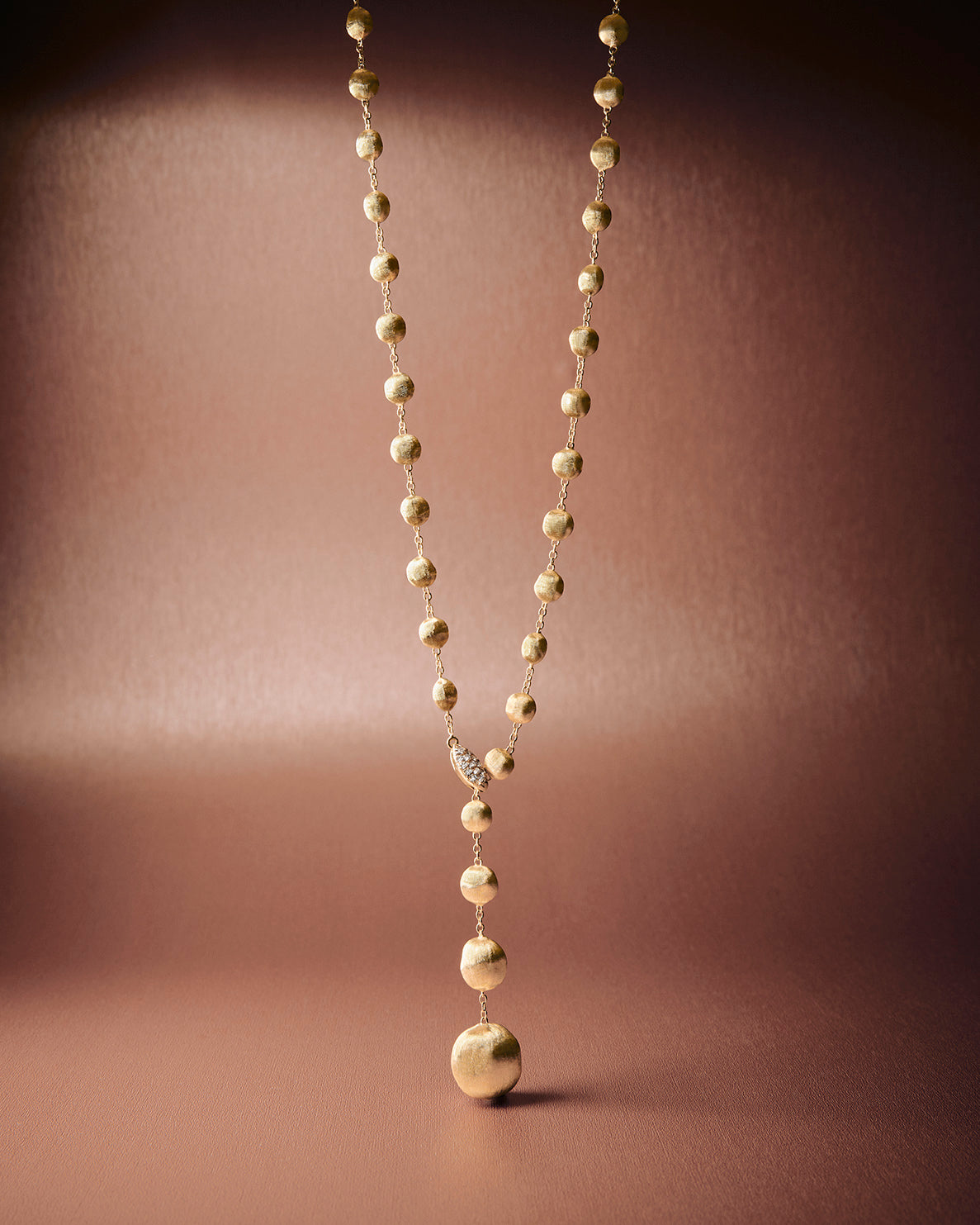 18K Yellow Gold Lariat Necklace with Diamond Pavé Clasp – Marco Bicego