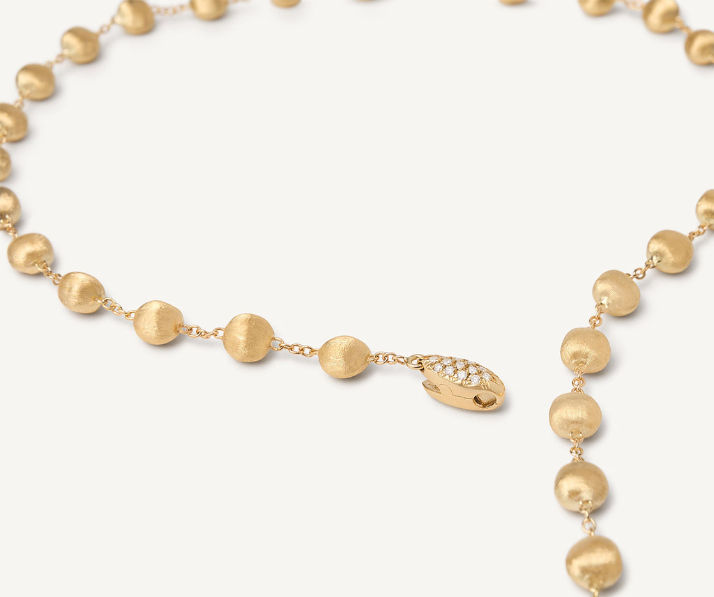 AFRICA 18K Yellow Gold Lariat Necklace With Diamond Pavé Clasp CB2346_B_Y_02