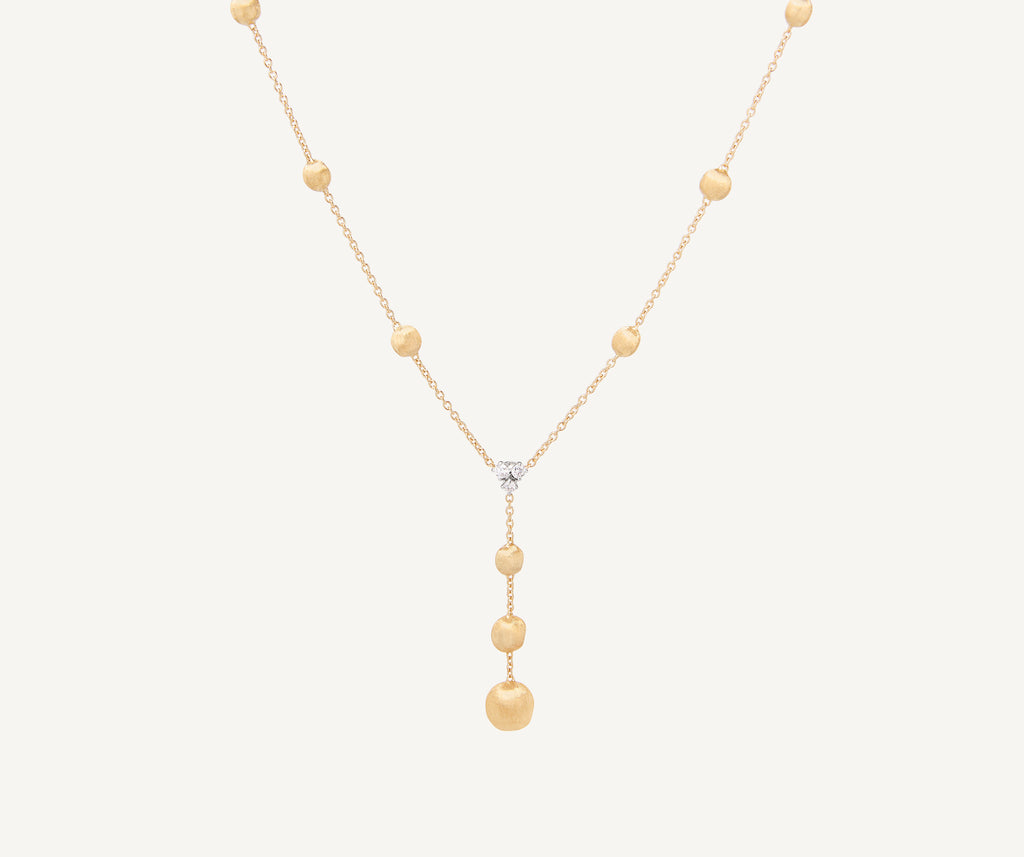 AFRICA 18K Yellow Gold Lariat Necklace With Diamonds CB2834_B_YW_Q6