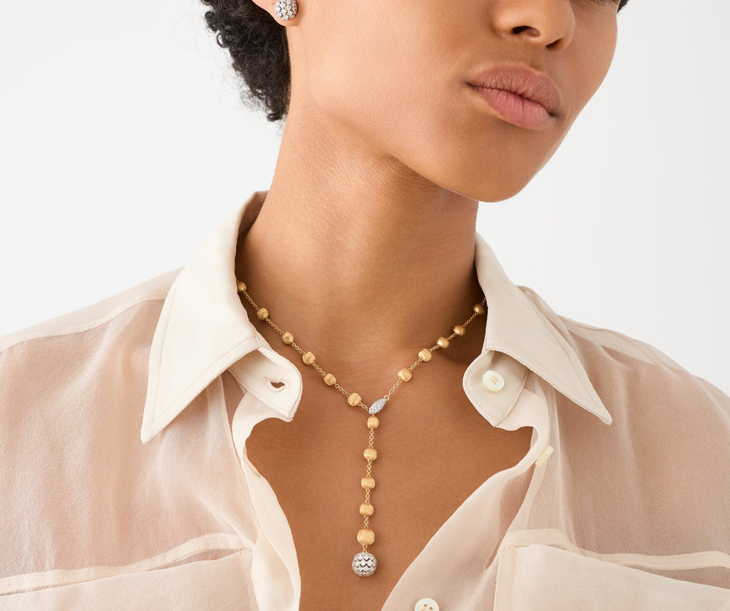 AFRICA 18K Yellow Gold Lariat with Diamond Element CB2900-B_B2_YW_Q6