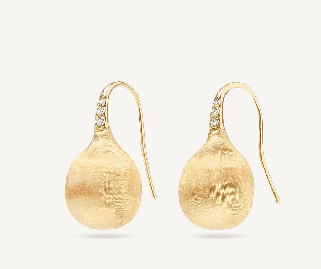 AFRICA 18K Yellow Gold Medium Drop Earrings With Diamonds OB1632-A_B_Y_02