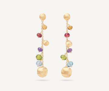 AFRICA 18K Yellow Gold Mixed Gemstone Duster Earrings OB1862_MIX02_Y_02