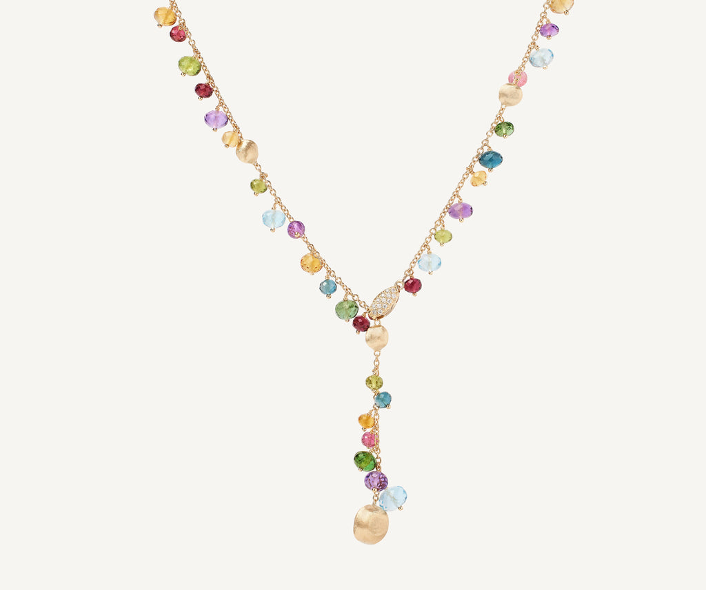 AFRICA 18K Yellow Gold Mixed Gemstone Lariat with Diamond Pavé Clasp CB2784-B_MIX02_Y_02
