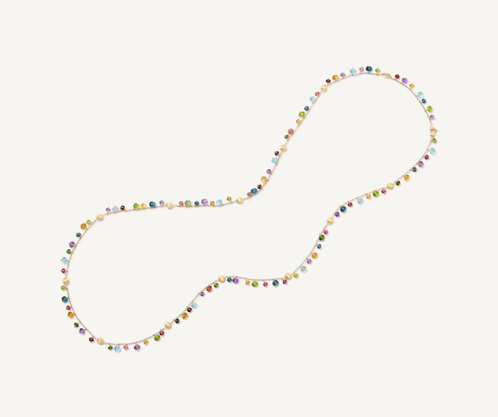 AFRICA 18K Yellow Gold Mixed Gemstone Long Necklace CB2783_MIX02_Y_02