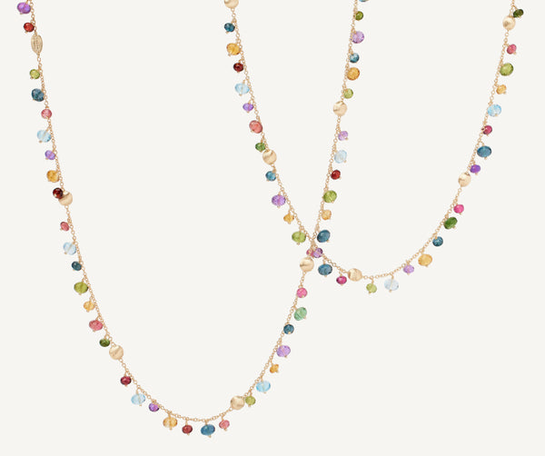 18K Yellow Gold Mixed Gemstone Long Necklace – Marco Bicego