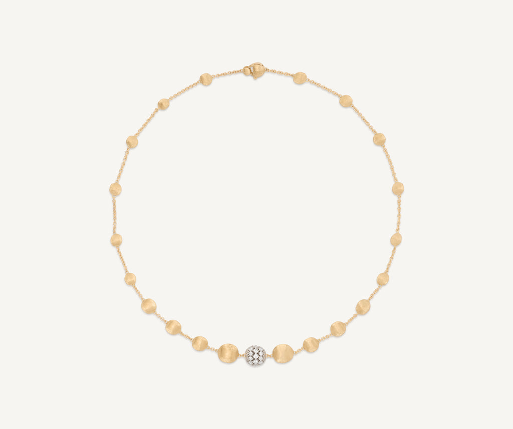 AFRICA 18K Yellow Gold Necklace with Graduated Beads CB2899_B2_YW_Q6