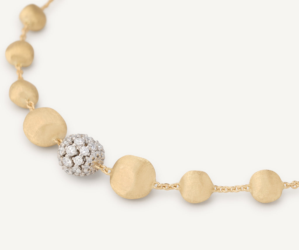 AFRICA 18K Yellow Gold Necklace with Graduated Beads CB2899_B2_YW_Q6