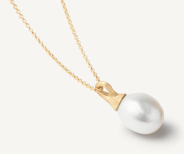 AFRICA 18K Yellow Gold Pearl Pendant Necklace CB2493_PL_Y_02