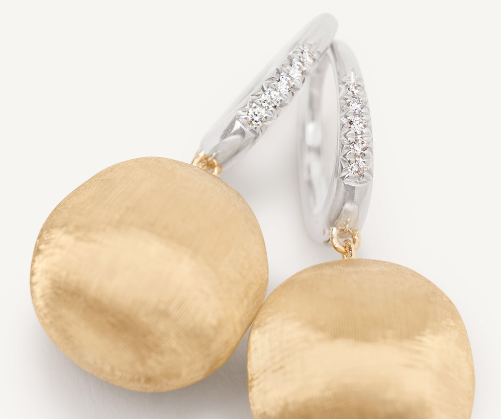 AFRICA 18K Yellow Gold Pendant Earrings With Diamond Clip OB1884-M_B_YW_Q6