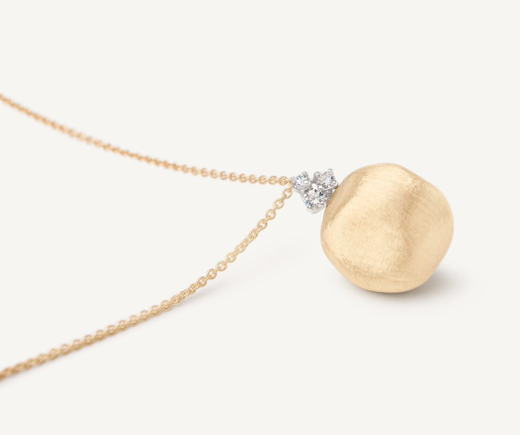 AFRICA 18K Yellow Gold Pendant Necklace With Diamond Accents, Long CB2838_B_YW_Q6