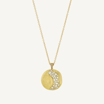 AFRICA 18K Yellow Gold Pendant Necklace With Diamond Pavé, Long CB2259_B2_Y_02