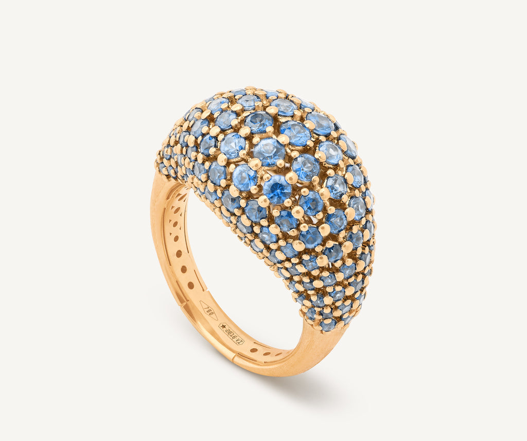 AFRICA 18K Yellow Gold Ring with Light Blue Sapphire Pavé AB659_ZBL01_Y_02