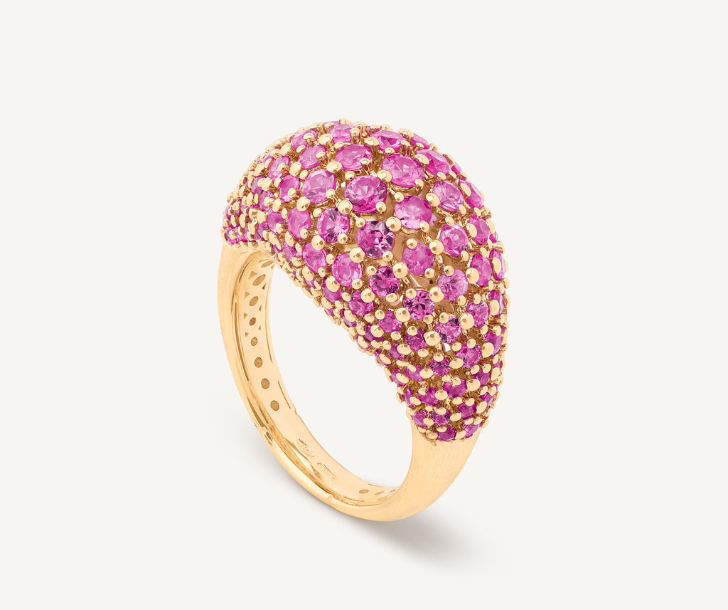AFRICA 18K Yellow Gold Ring with Pink Sapphire Pavé AB659_ZR01_Y_02