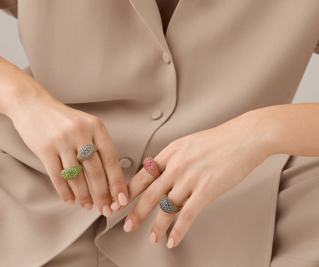 AFRICA 18K Yellow Gold Ring with Tsavorite Pavé AB659_TS01_Y_02