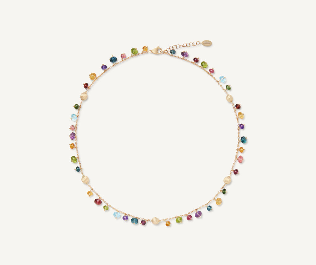 AFRICA 18K Yellow Gold Single-Strand Mixed Gemstone Necklace CB2781_MIX02_Y_02