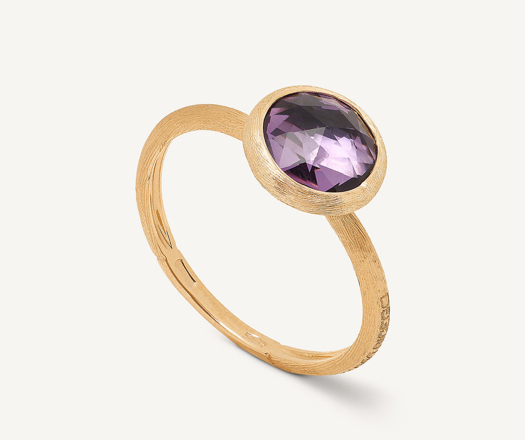 JAIPUR COLOR 18K Yellow Gold Amethyst Stackable Ring AB632_AT01_Y_02