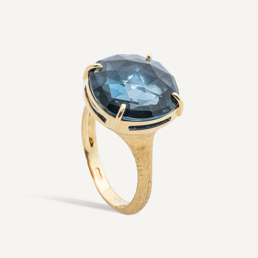 JAIPUR COLOR 18K Yellow Gold and London Blue Topaz Cocktail Ring