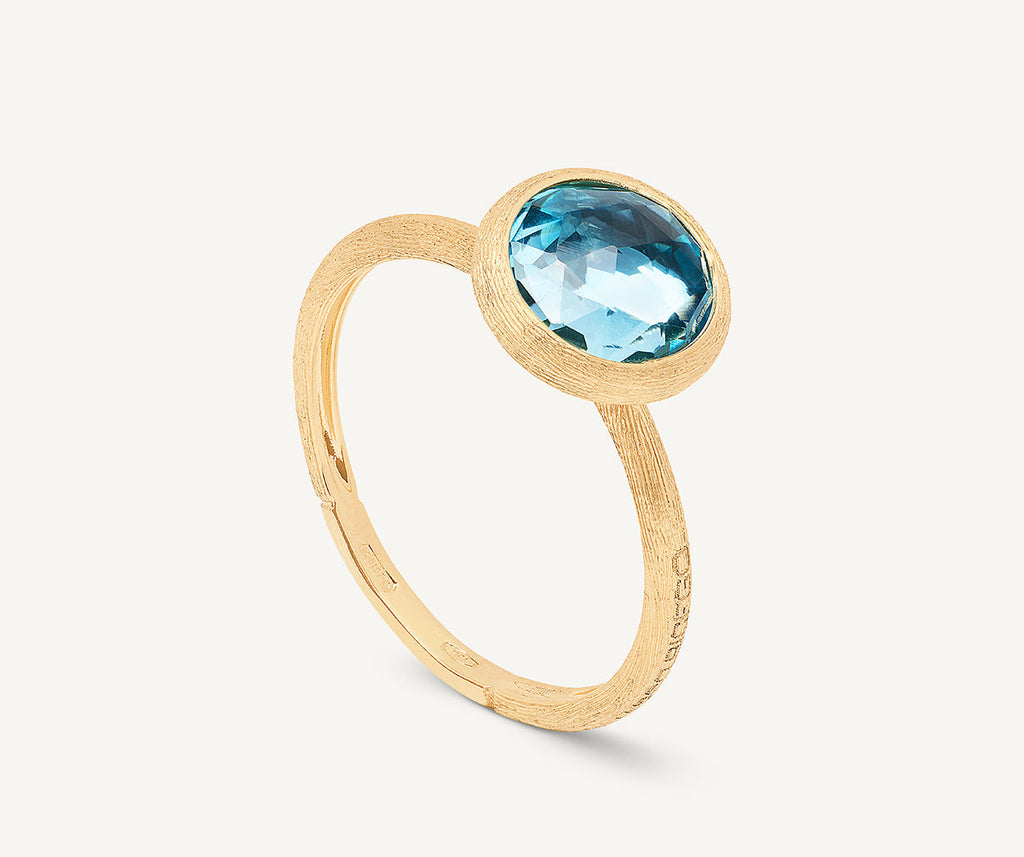 JAIPUR COLOR 18K Yellow Gold Blue Topaz Stackable Ring AB632_TP01_Y_02