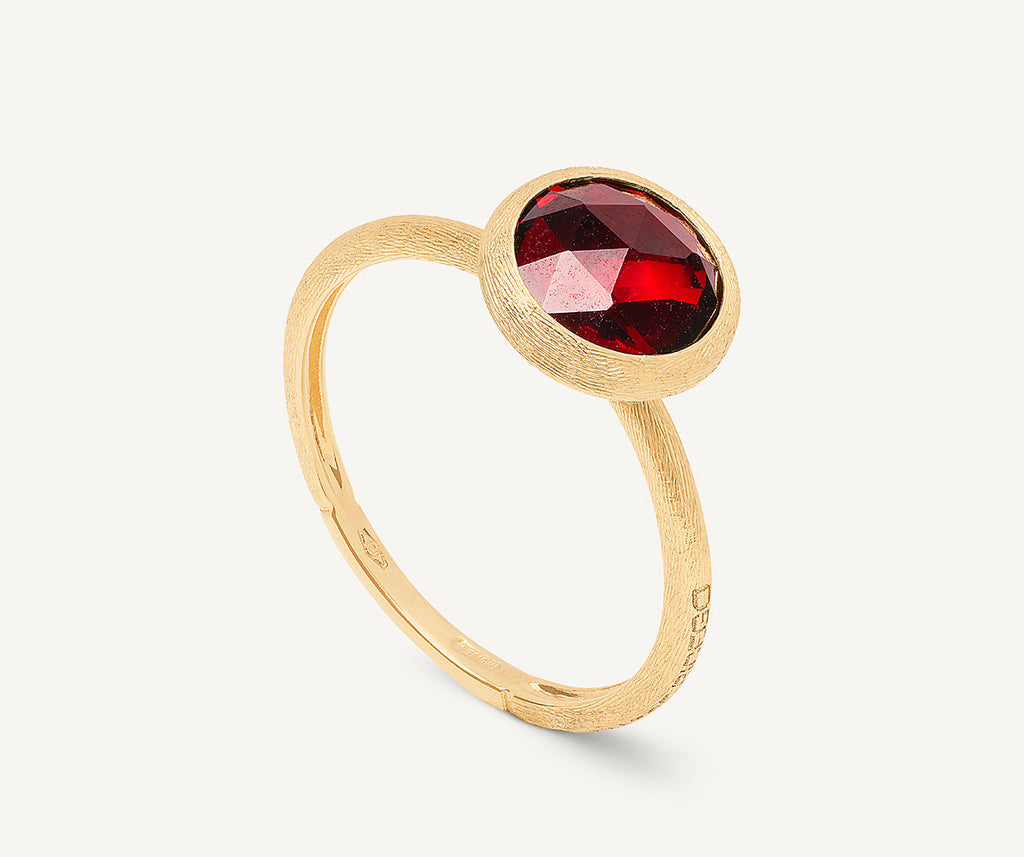 JAIPUR COLOR 18K Yellow Gold Garnet Stackable Ring AB632_RG01_Y_02
