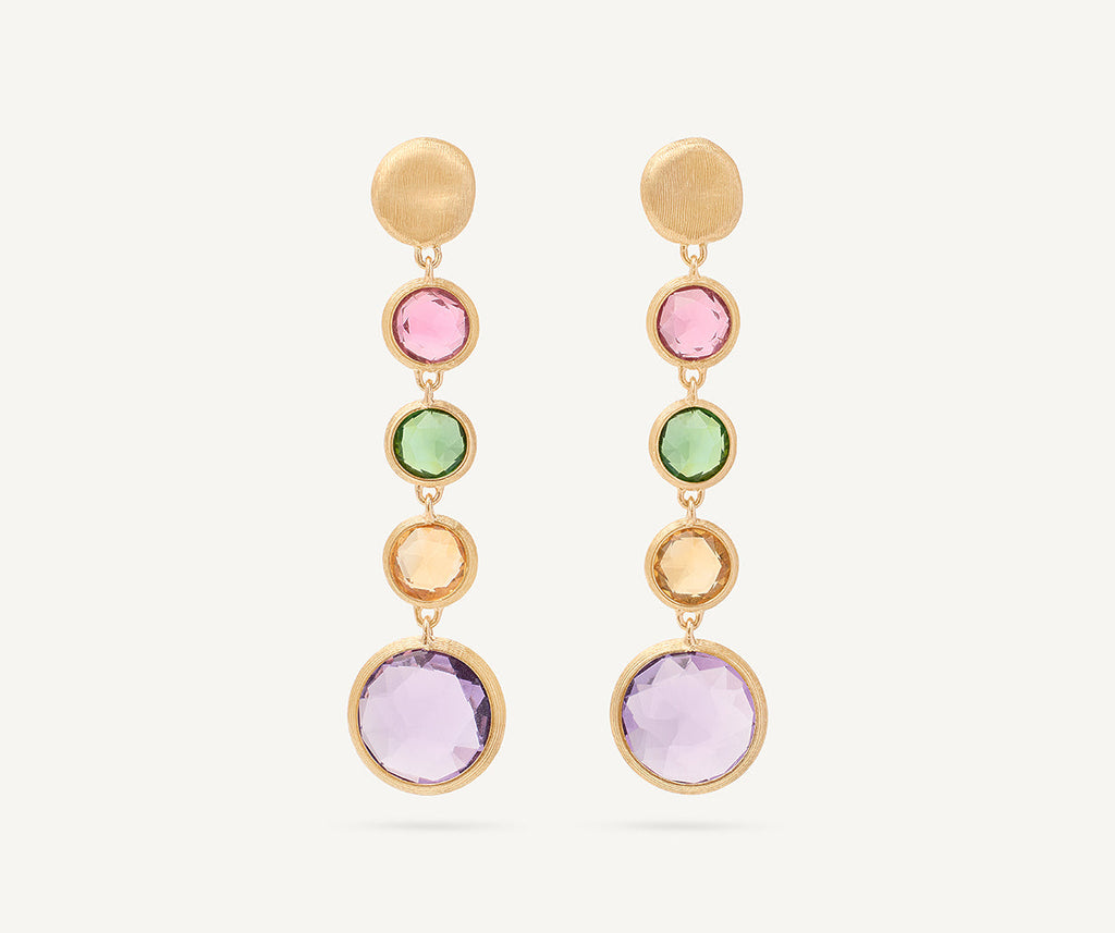 JAIPUR COLOR 18K Yellow Gold Gemstone Drop Earrings OB901_MIX01_Y_02