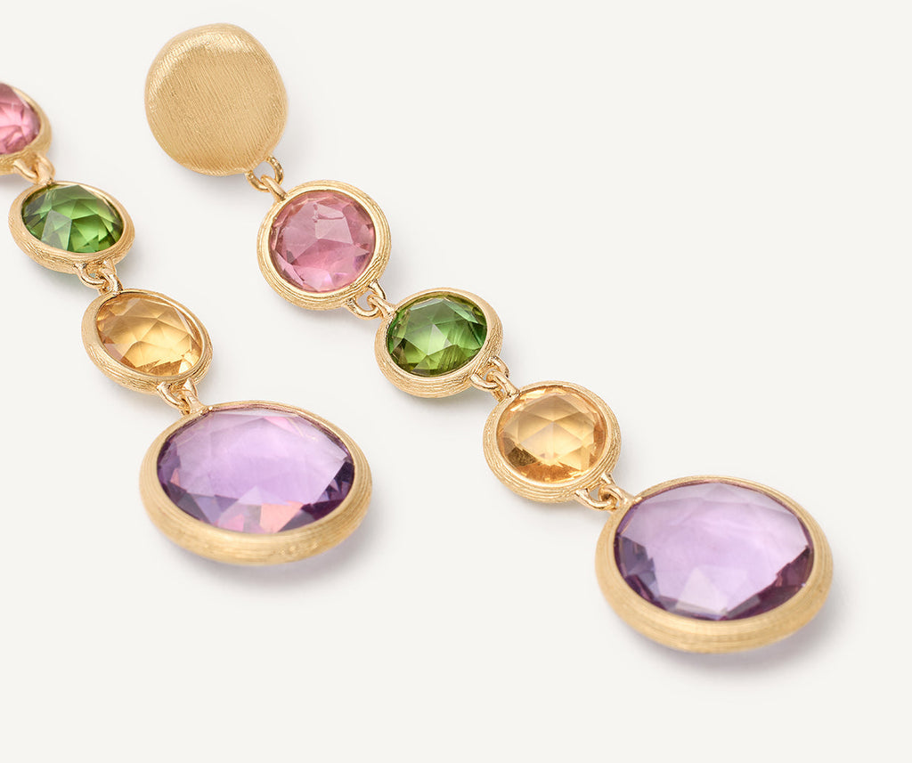 JAIPUR COLOR 18K Yellow Gold Gemstone Drop Earrings OB901_MIX01_Y_02