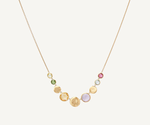 愛ちゃん　ビカクシダP. Golden Boy とjewel 2株セット 18K Yellow Gold Mixed Gemstone Halfsie Necklace | Jaipur Color
