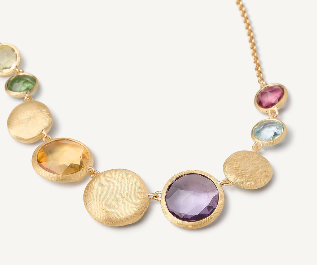 JAIPUR COLOR 18K Yellow Gold Gemstone "Halfsie" Necklace CB2241_MIX01_Y_02